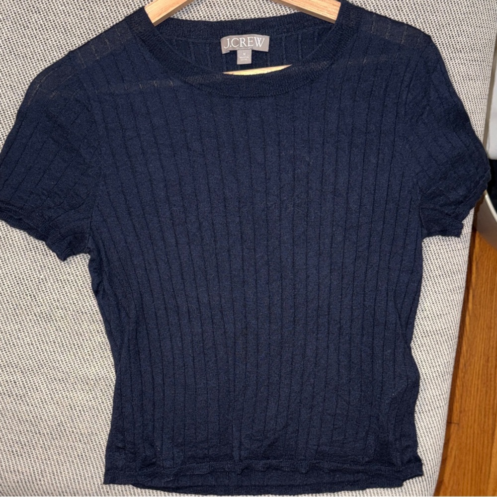 J. Crew Silk Cashmere Ribbed Tee